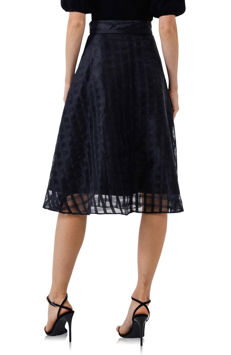 English Factory Plaid Fit & Flare Midi Skirt, Alternate, color,