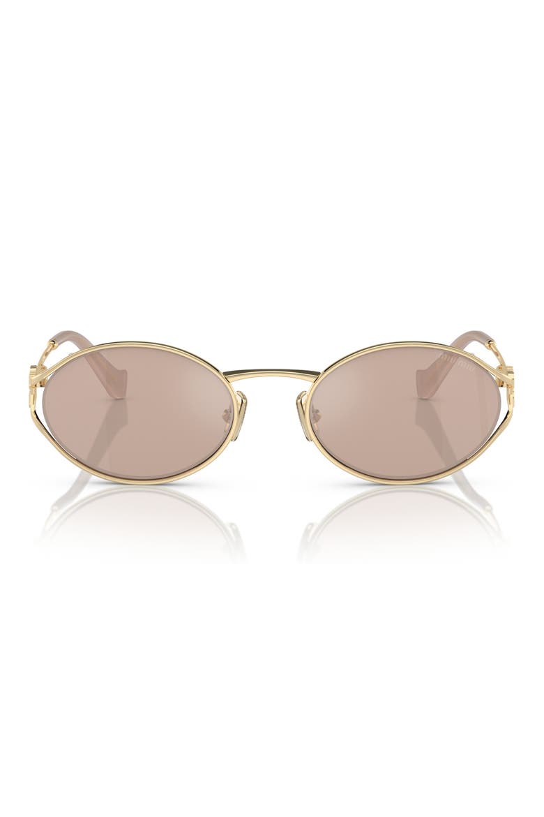 54mm Oval Sunglasses, Alternate, color, SILVER / PINK MIRROR SILVER
