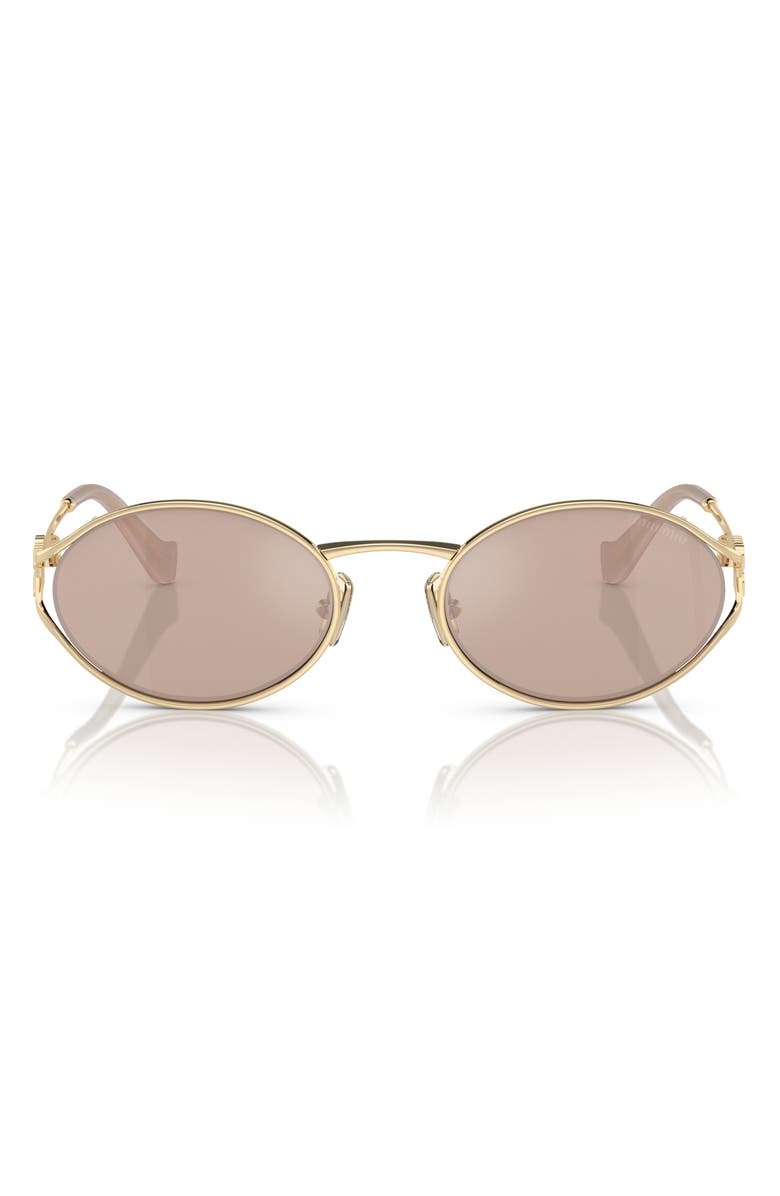 Miu Miu 54mm Oval Sunglasses, Alternate, color, Pale Gold