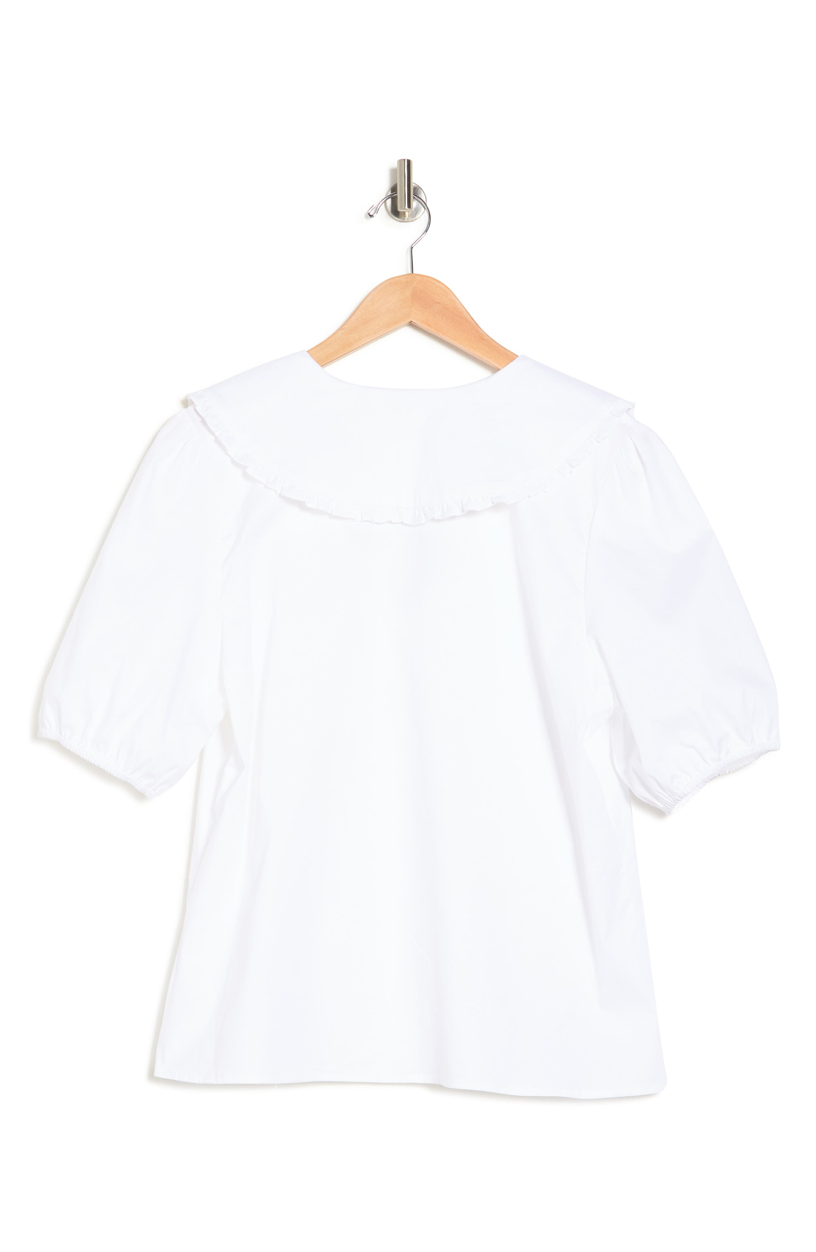 WAYF Ruffle Collar Short Sleeve Shirt | Nordstromrack