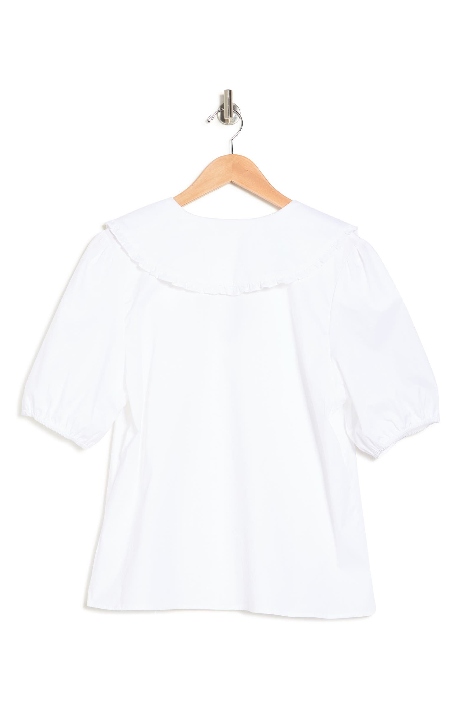 Short Front Ruffle Collar WAYF Ruffle Collar Short Sleeve Shirt | Nordstromrack