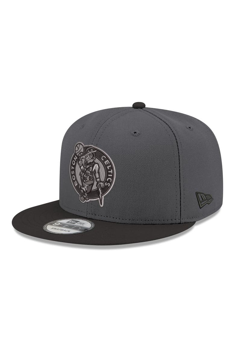 Men's New Era Gray/Black Boston Celtics Logo 2-Tone 9FIFTY Snapback Hat, Main, color, Gray