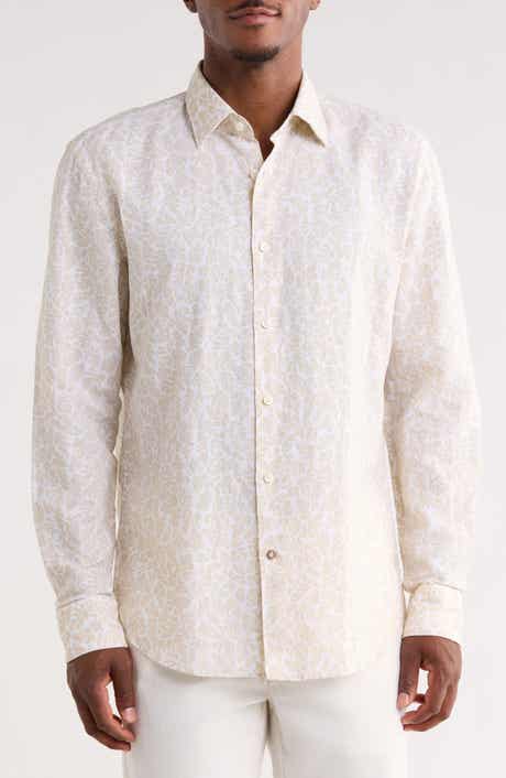Hal Kent Casual Fit Linen & Cotton Blend Dress Shirt