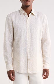 BOSS Hal Kent Casual Fit Linen & Cotton Blend Dress Shirt