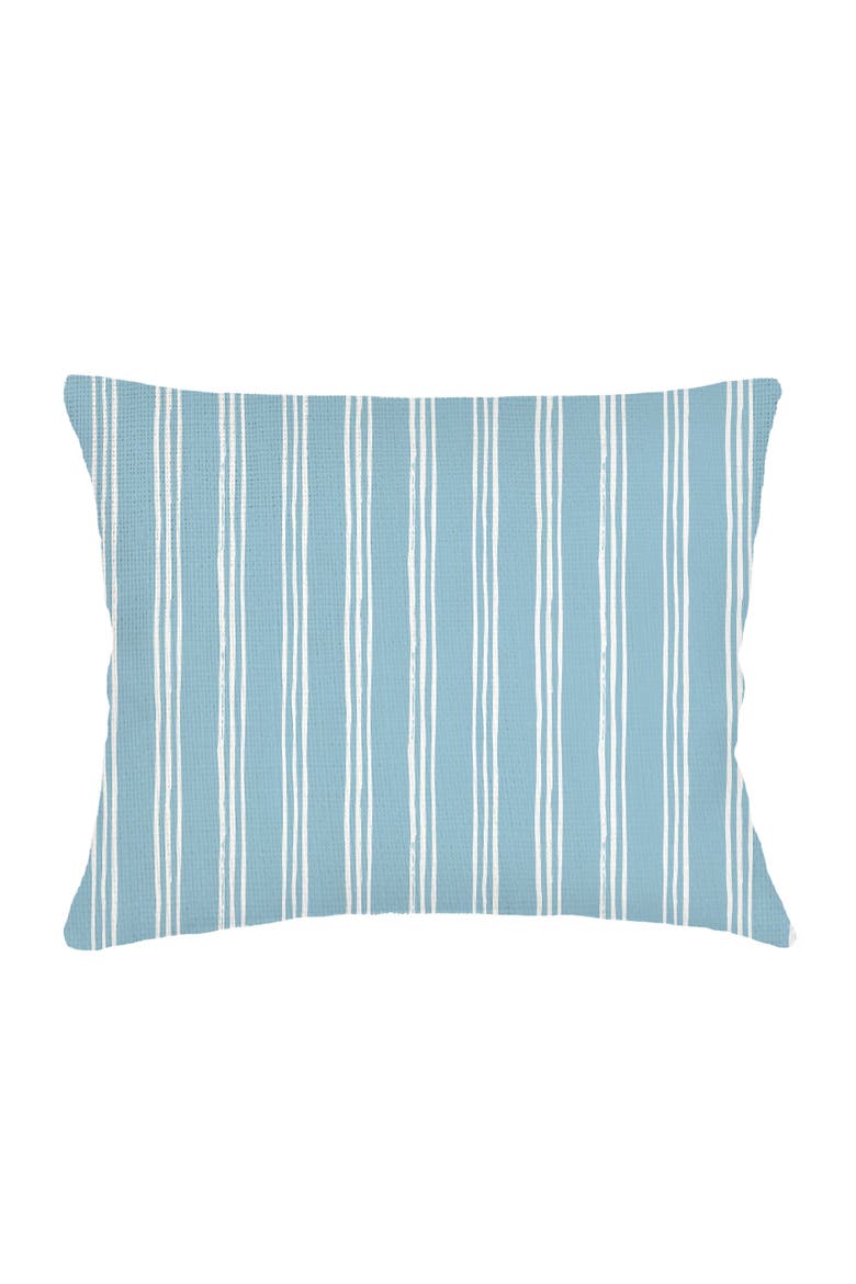 Ocean Drift Blue Stripe Linen Dutch Euro Pillow 28x36 with Down Alternative Insert, Main, color, Blue