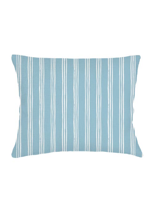 Anaya Ocean Drift Blue Stripe Linen Dutch Euro Pillow 28x36 With Down Alternative Insert In Blue