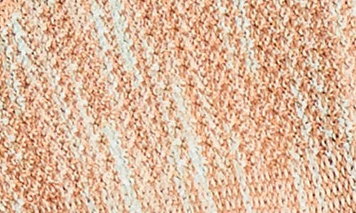 Misook Heritage-fit Whipstitch Melange Knit Jacket In Baked Clay/biscotti/aquatic