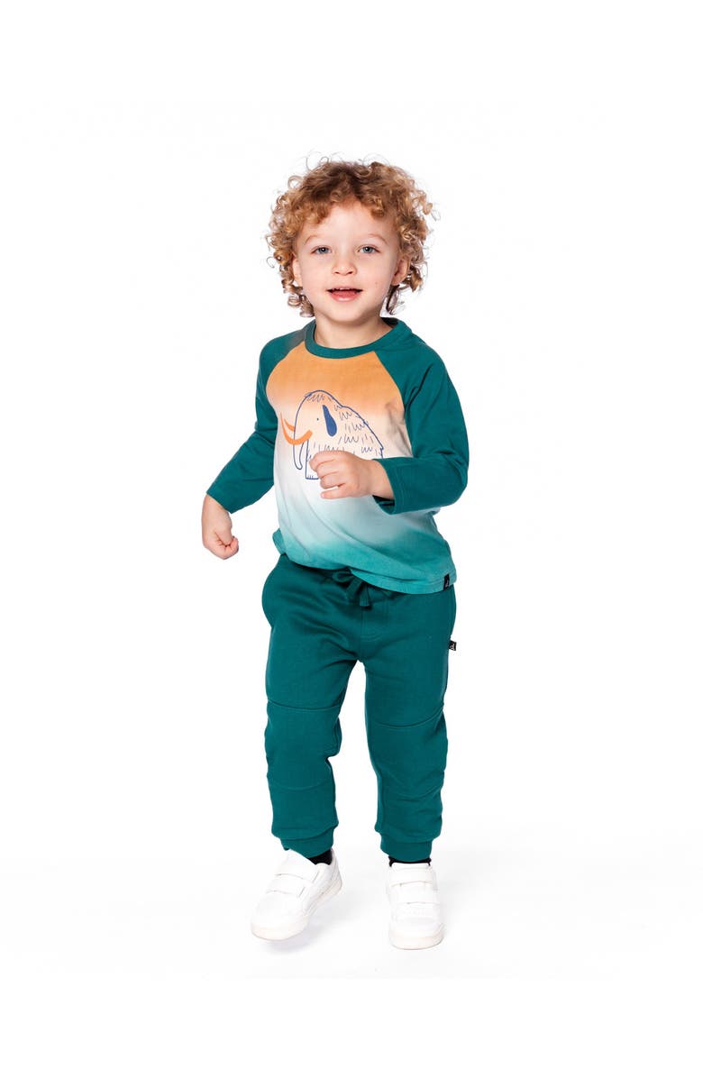 Deux par Deux Fleece Sweatpants with Articulated Knees, Main, color, Forest Green