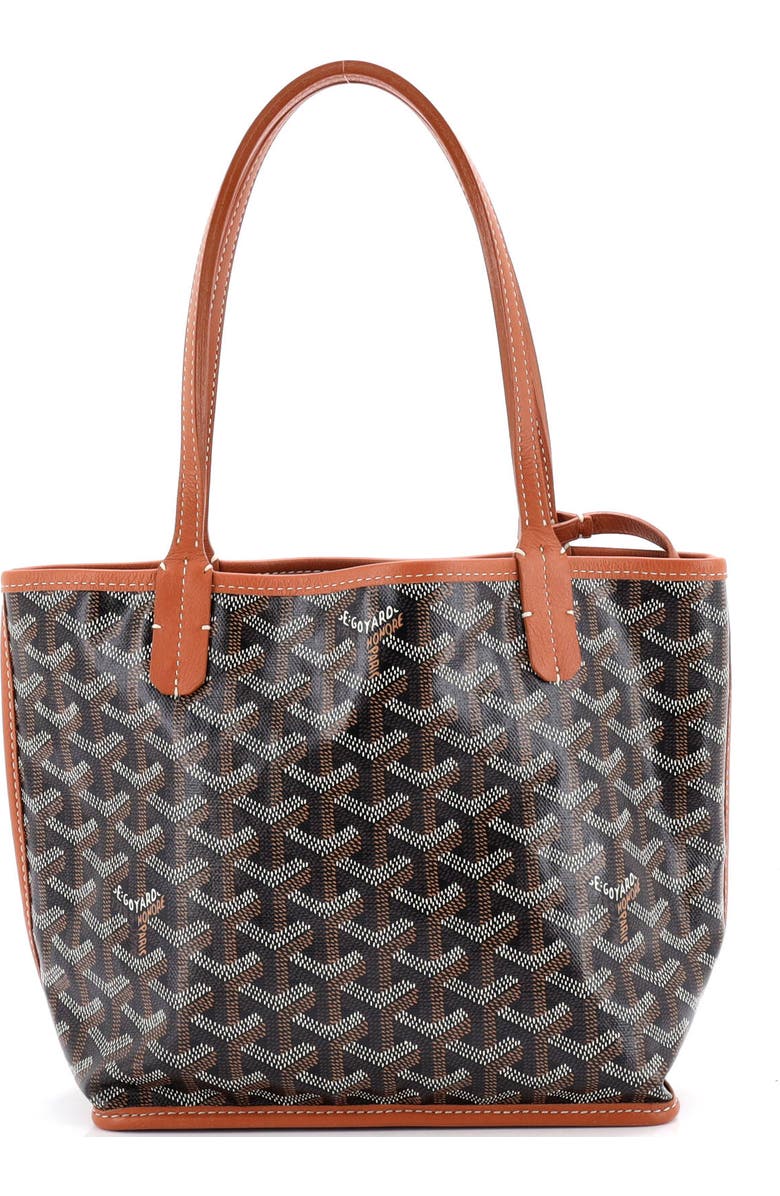 Pre-Owned Goyard Anjou Reversible Tote Coated Canvas Mini, Main, color, Brown