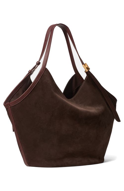 Kate Spade New York Extra Large Deco Suede Tulip Tote In Brown