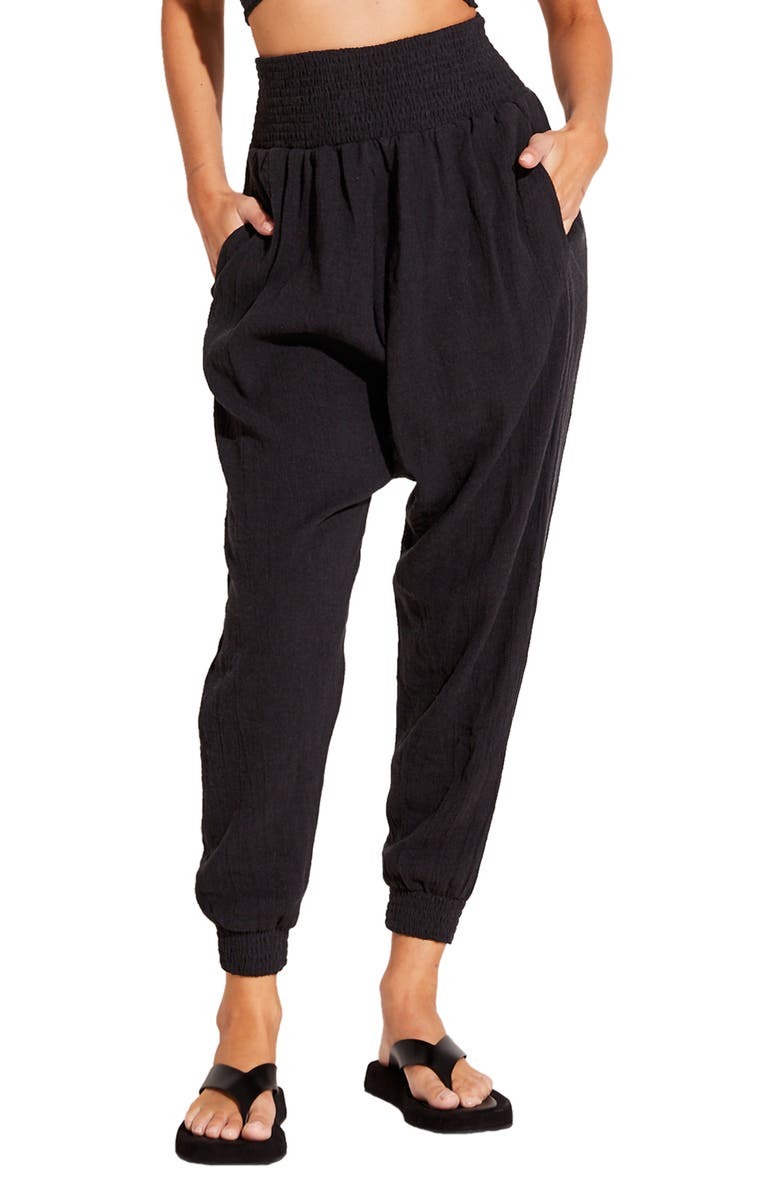 Vitamin A<sup>®</sup> Nya Smocked Linen & Organic Cotton Cover-Up Pants, Main, color, 