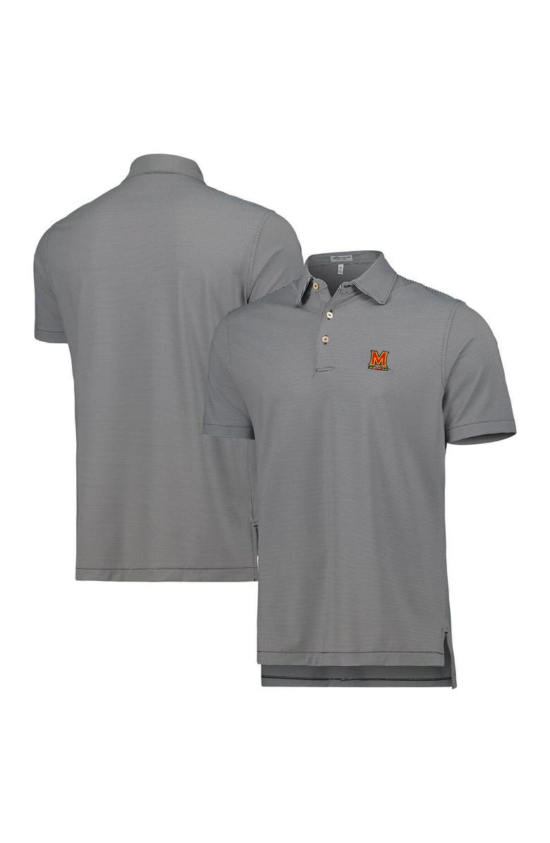 Peter Millar Men's Peter Millar Black Maryland Terrapins Jubilee Striped Performance Jersey Polo, Main, color,