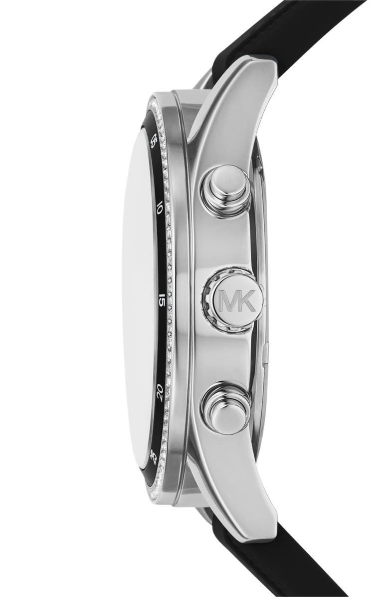 Michael Kors Hadyn Silicone Strap Chronograph Watch, 42mm, Alternate, color, Silver