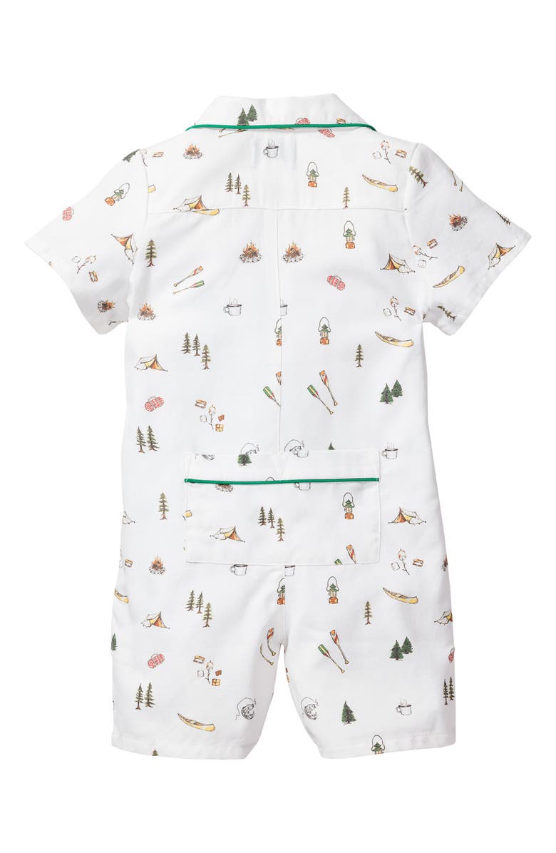 Petite Plume Piped Cotton Blend One-Piece Pajamas, Alternate, color, 