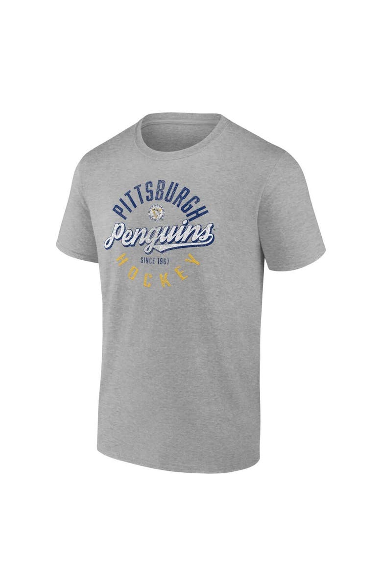 FANATICS Men's Fanatics Gray Pittsburgh Penguins Emblem T-Shirt, Alternate, color, Gray