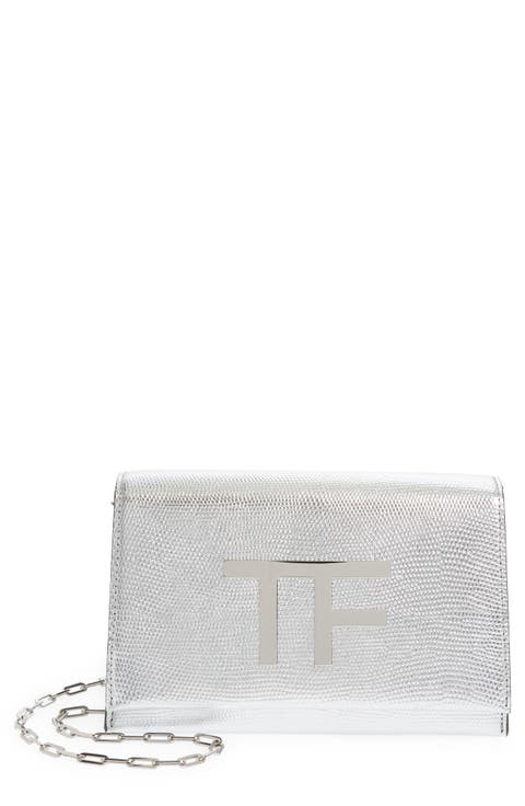 Disco Lizard Embossed Metallic Leather Crossbody Bag