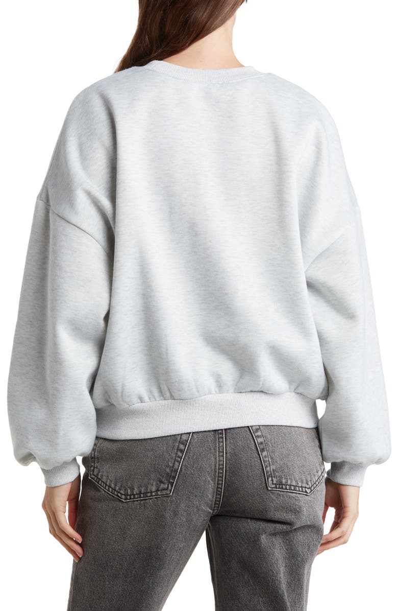 Blu Pepper Berkeley Tennis Club Fleece Sweatshirt, Alternate, color, Heather Grey