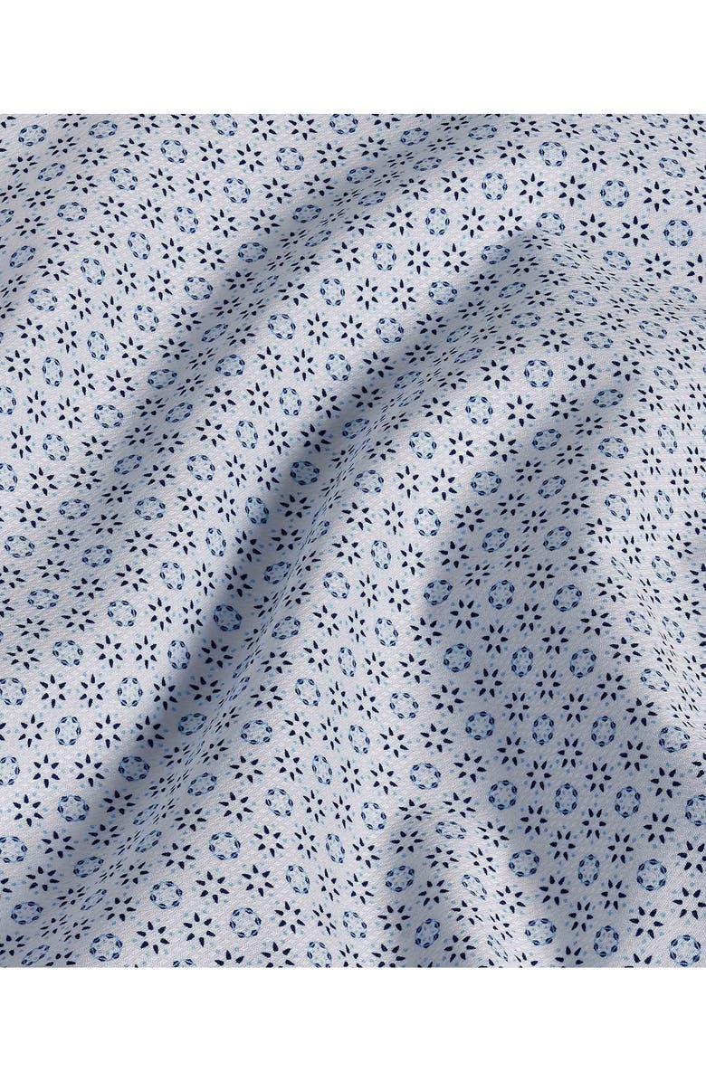 David Donahue Neat Print Short Sleeve Dobby Shirt, Alternate, color, 