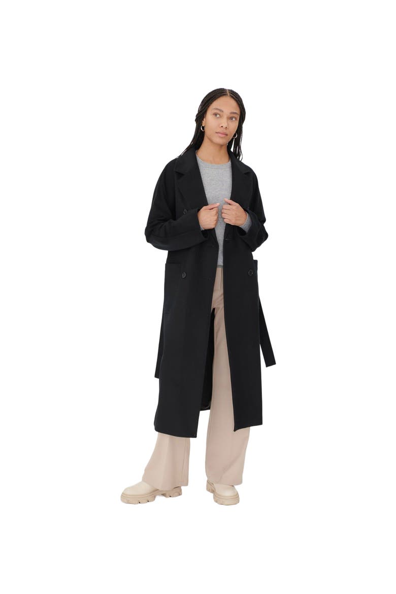 Double Breasted Long Coat, Main, color, black