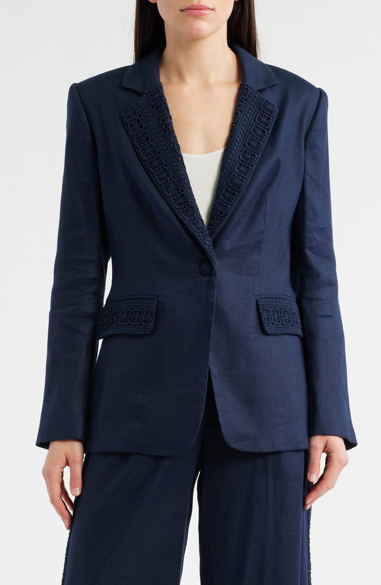 Elie Tahari The Aster Linen Blend Blazer, Main, color,
