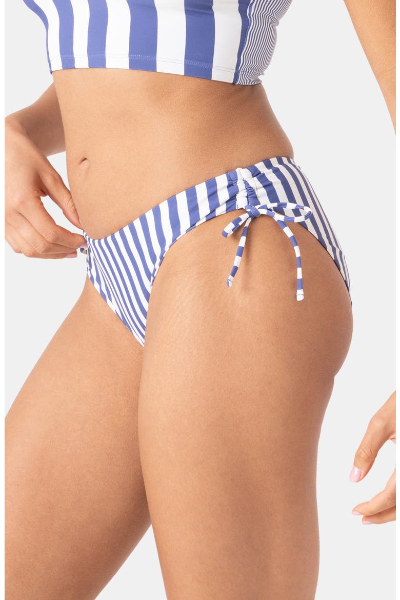 Stripe Out Side Tie Bikini Bottoms, Alternate, color, BIJOU BLUE