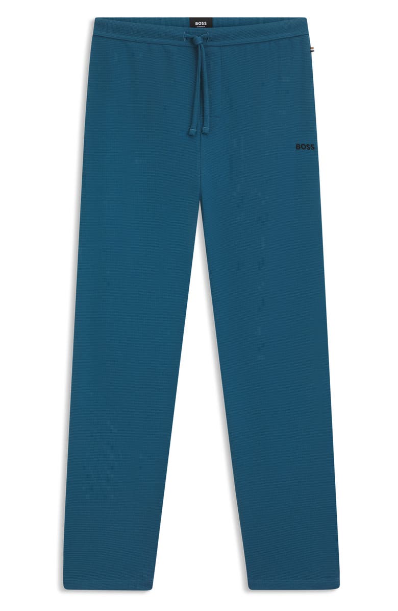 BOSS Waffle Knit Lounge Pants, Alternate, color, Open Blue