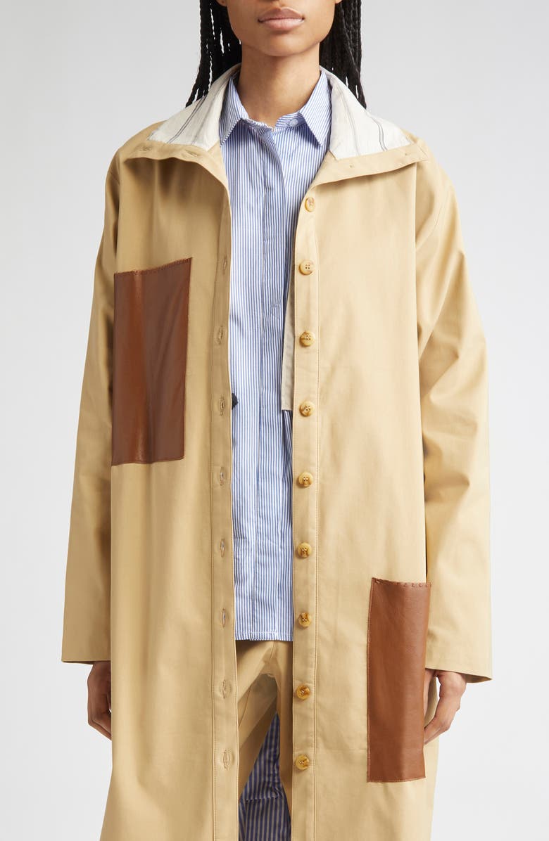 KÚR Leather Pockets Duster Jacket, Main, color,