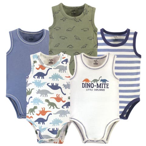 Five-Piece Organic Cotton Sleeveless Bodysuits