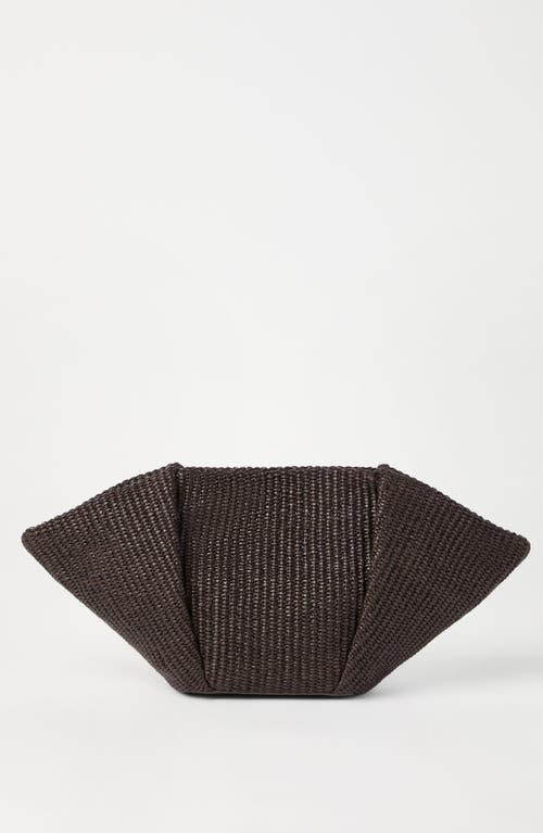 Brunello Cucinelli Cotton-raffia Marina Clutch Bag In Brown