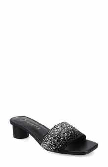 Journee Collection Flora Crystal Embellished Slide Sandal