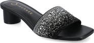 Journee Collection Flora Crystal Embellished Slide Sandal
