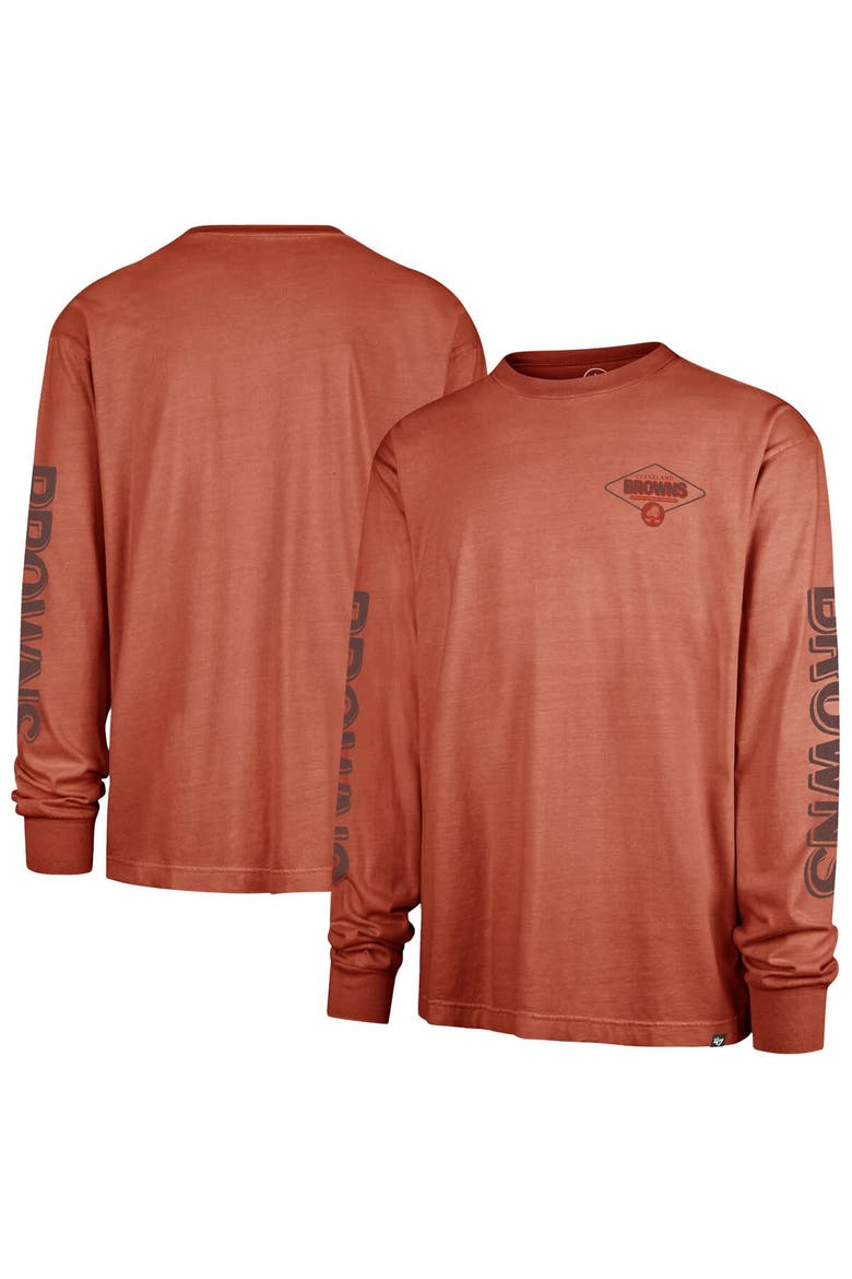 Men's '47 Orange Cleveland Browns Cairn Ravine Foundation Throwback Long Sleeve T-Shirt, Main, color, Orange