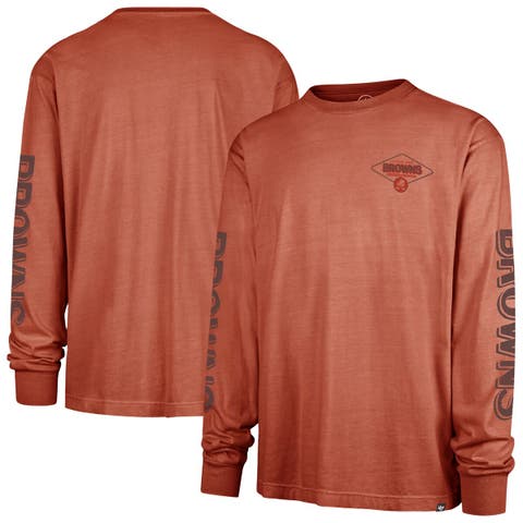 Men's '47 Orange Cleveland Browns Cairn Ravine Foundation Throwback Long Sleeve T-Shirt
