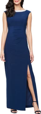Alex Evenings Embellished Neck Sleeveless Jersey Gown