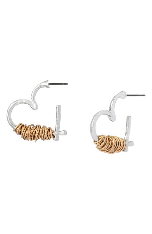 Robert Lee Morris Wire Heart Earrings In Multi