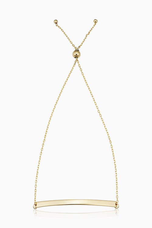 Oradina 14K Yellow Gold Brooklyn Bar Bolo Bracelet 