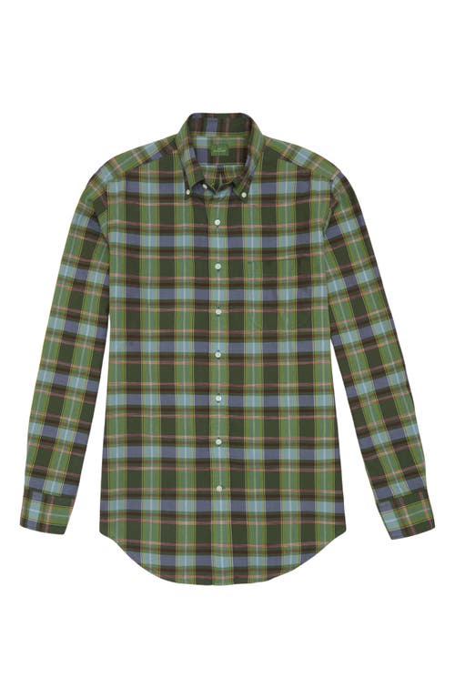 Sid Mashburn Slim Fit Plaid Cotton Madras Button-down Shirt In Green