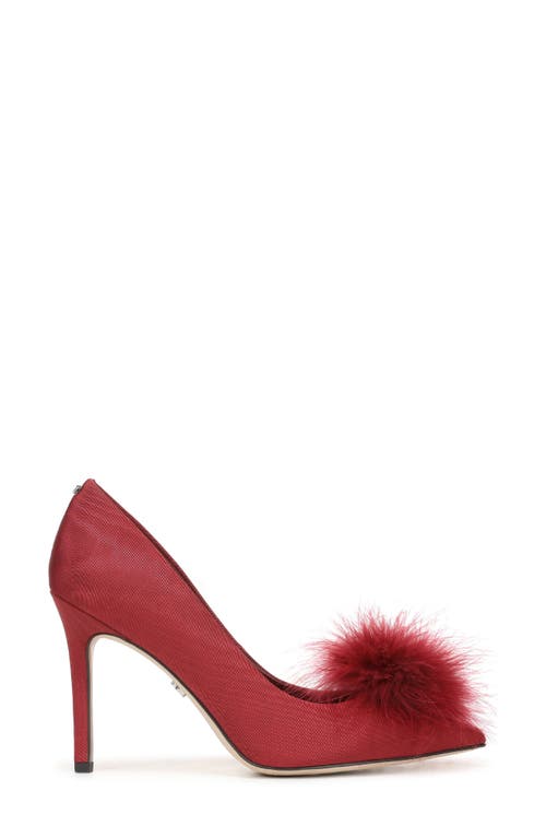 Sam Edelman Hazel Feather Embellished Pump In Red