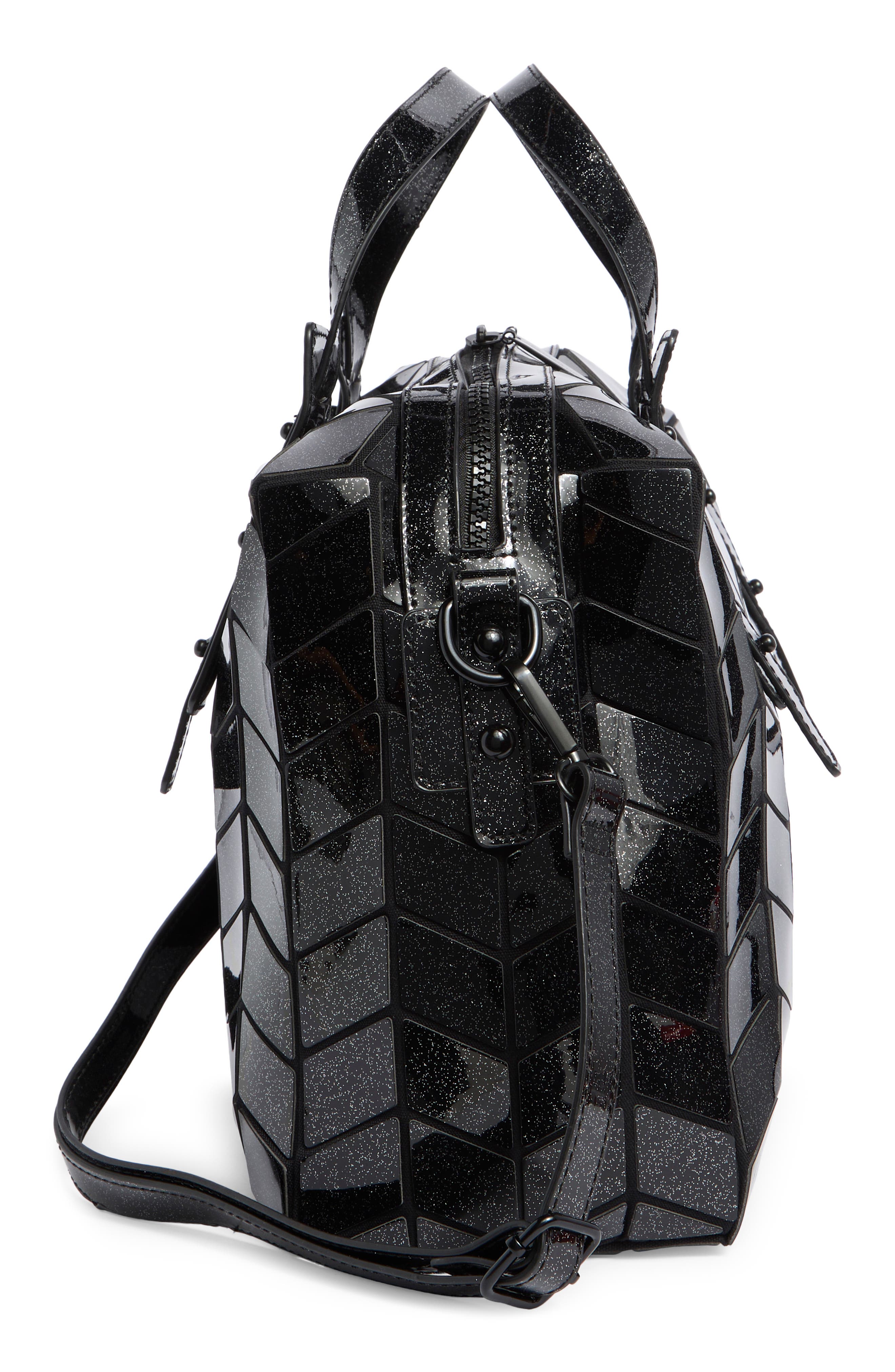 PATRIZIA LUCA Glitter Top Handle Bag, Alternate, color, Black Glitter