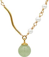 seree Isla Green jade and freshwater pearl necklace