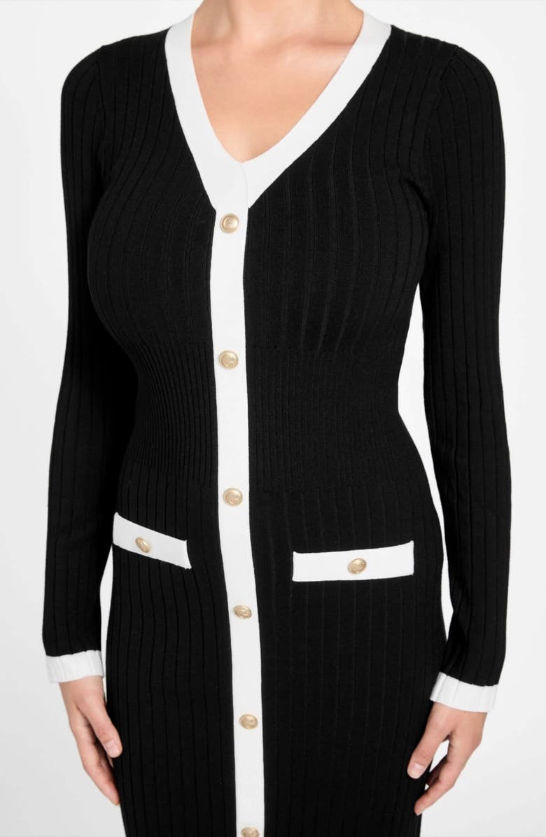 GUESS Laurel Long Sleeve Sweater Dress, Alternate, color, Jblack-Black