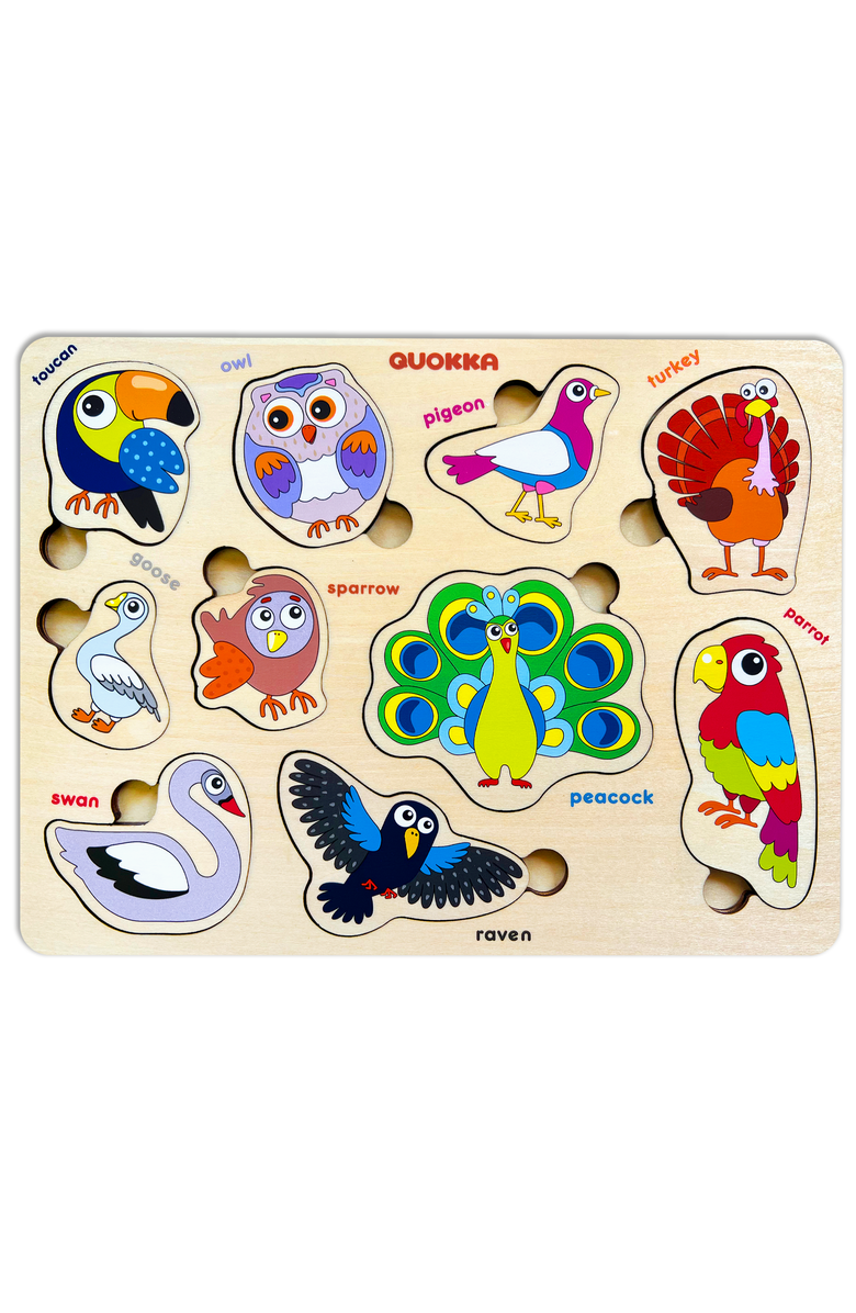 Quokka Wooden Puzzle Set for Toddlers - Educational Puzzles, Main, color, Birds
