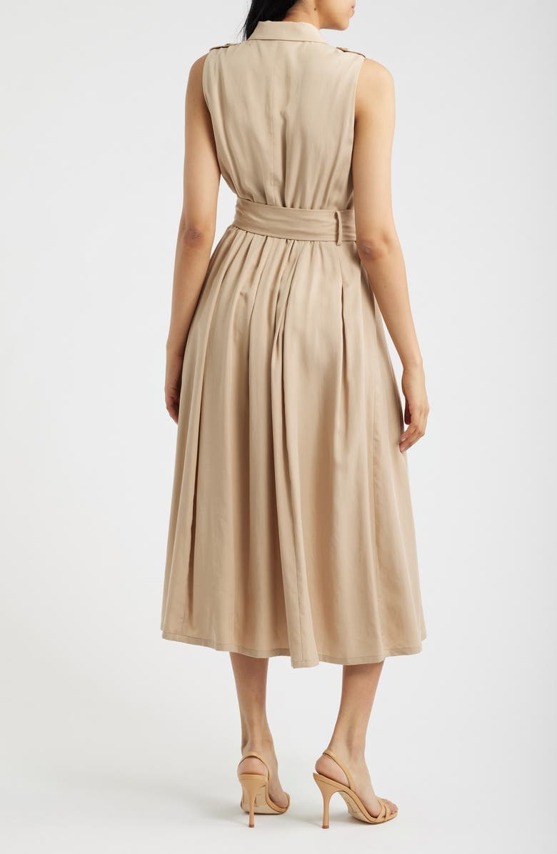 Anne Klein Modern Trench Sleeveless Dress, Alternate, color, Beige