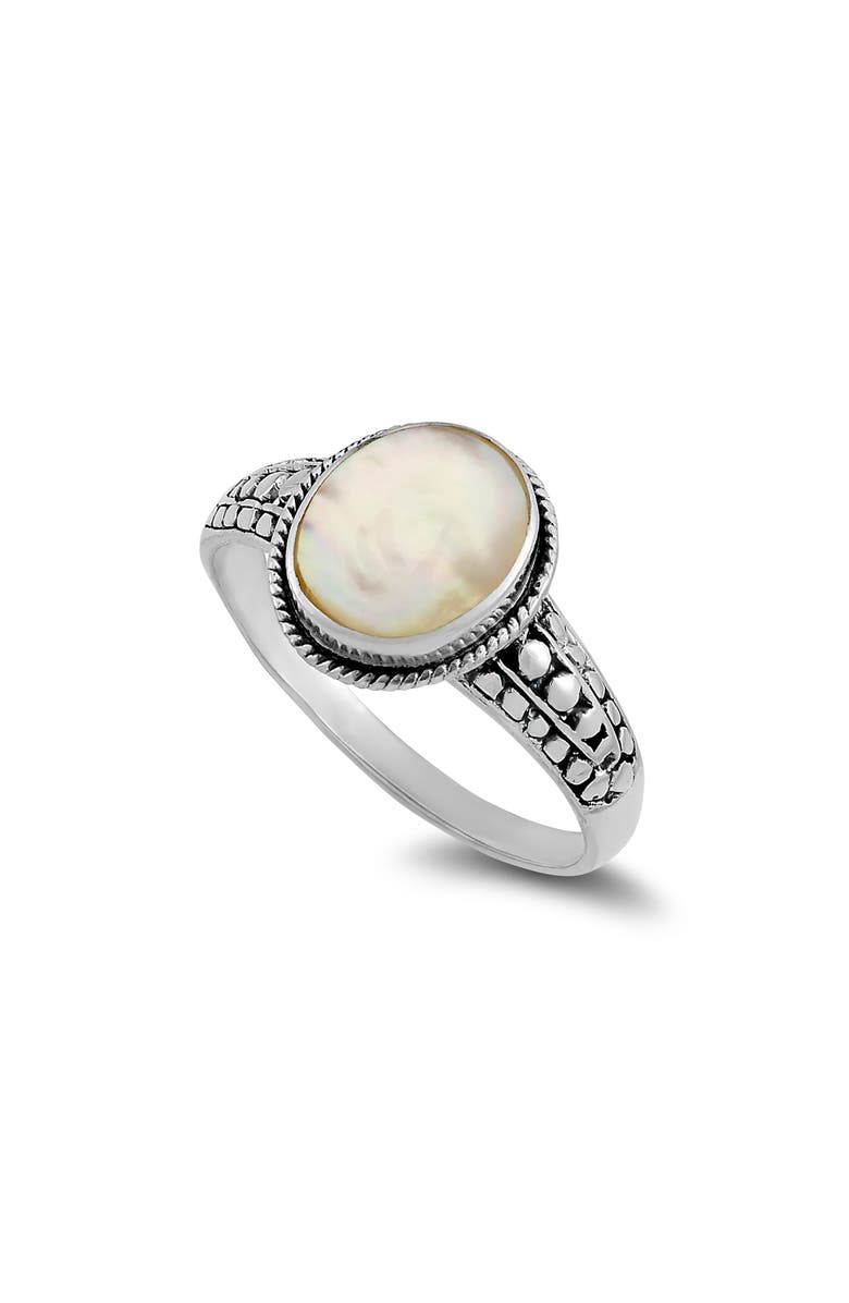 SAMUEL B. Oval Stone Ring, Main, color, White