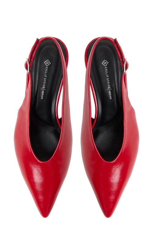 Call It Spring By Aldo Monett Slingback Pointed Toe Kitten Heel Pump In Red