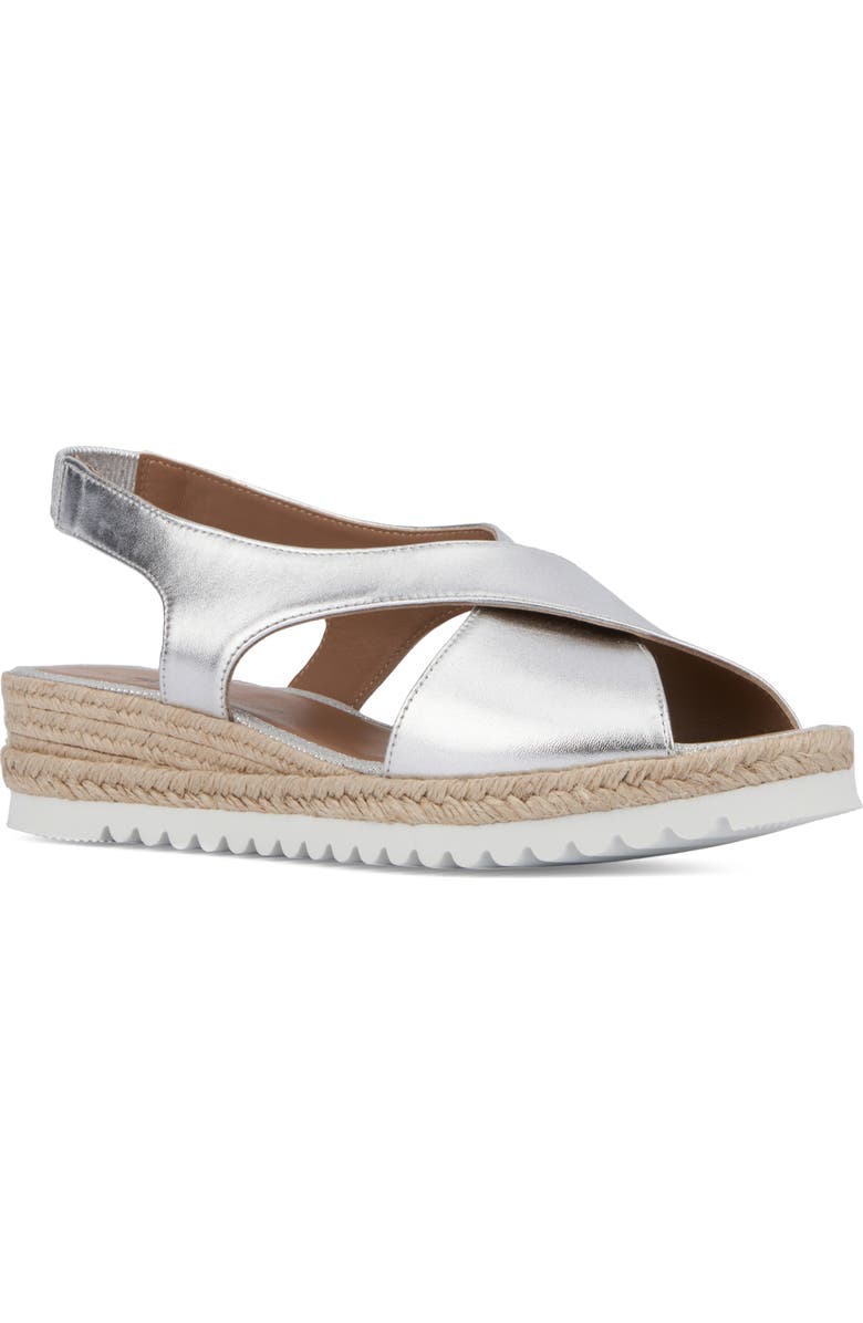 Aquatalia Adelina Crisscross Slingback Sandal, Main, color, Silver