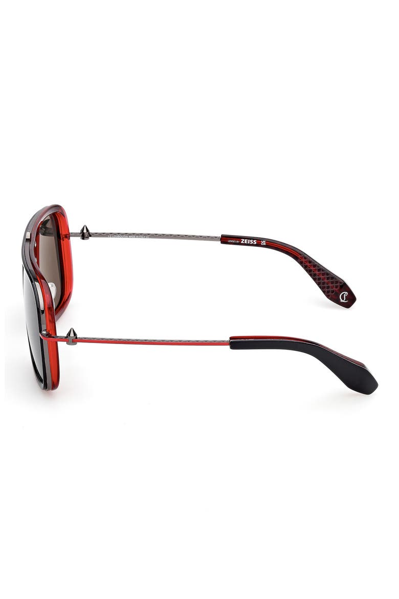 58mm Navigator Sunglasses, Alternate, color, BLACK RED / GUNMETAL RED