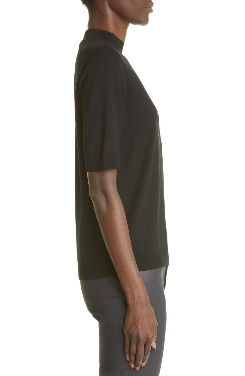 Lafayette 148 New York Mock Neck Short Sleeve Sweater, Alternate, color,