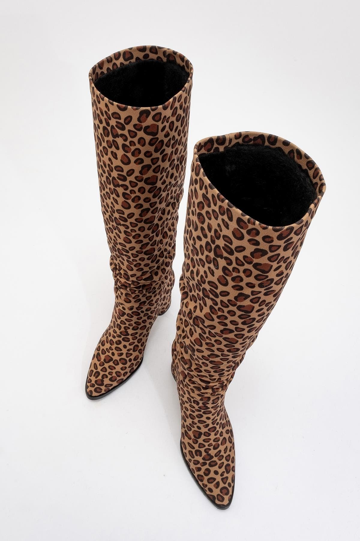Prologue Shoes Vianella Block Heel Knee High Boot, Alternate, color, Leopard Faux Leather