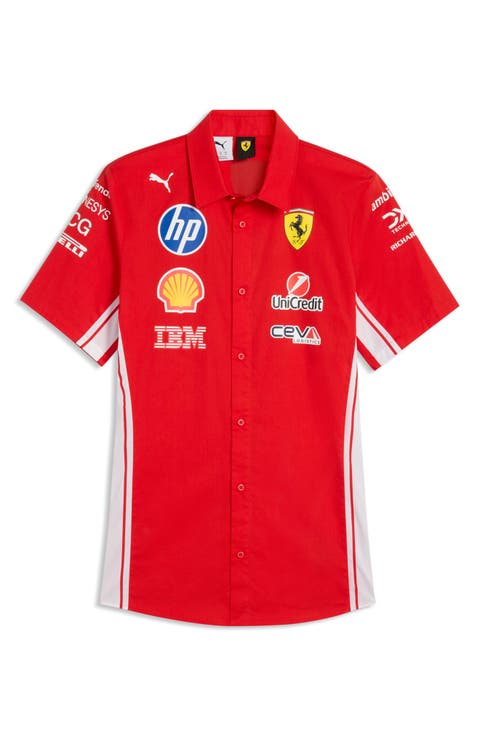 Scuderia Ferrari HP Replica Short Sleeve Button-Up Shirt